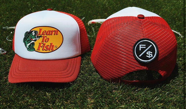 Learn To Fish: Trucker Hat (Cardinal/White) (FS-L2F-Hat-Vintage-CardinalRed)