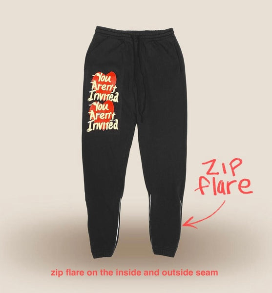 Zip Flare Jogger - Black (Zip-Flare-Jogger-Black)