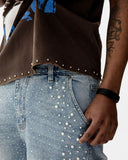 Paper Money Pearl Cargo Jorts