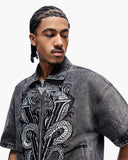 "FROSTSCALE" DENIM SHORT SLEEVE ZIP UP
