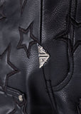 Obsidian Black Stars Leather Shorts