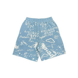 Blue 'Graffiti' shorts