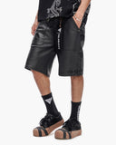 "KUROTO" WAXED DENIM SHORTS