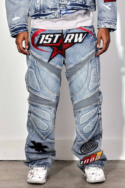 FAST LIFE WASHED DENIM Y2K PANTS (FRD2078)