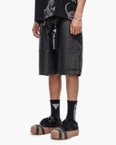 "KUROTO" WAXED DENIM SHORTS