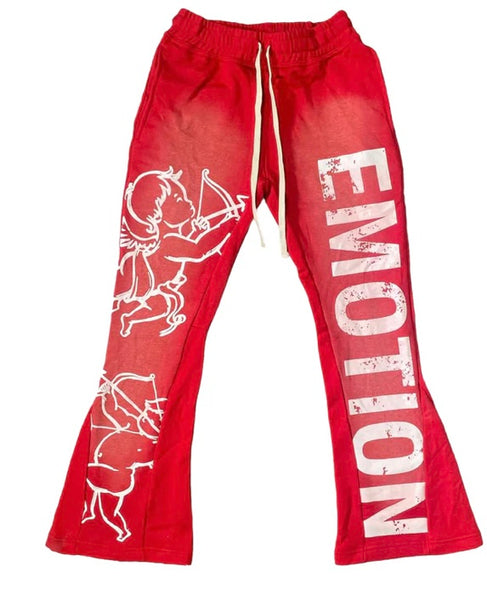 Red “Cupid” Flare Sweatpants
