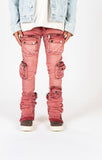 "JOURNEY TO GREATNESS" CARGO FLARE STACK DENIM (PH-FW23-36)