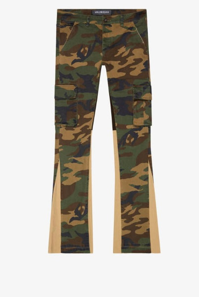 “COMMANDER " FOILAGE GREEN STACKED FLARE JEAN