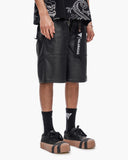 "KUROTO" WAXED DENIM SHORTS