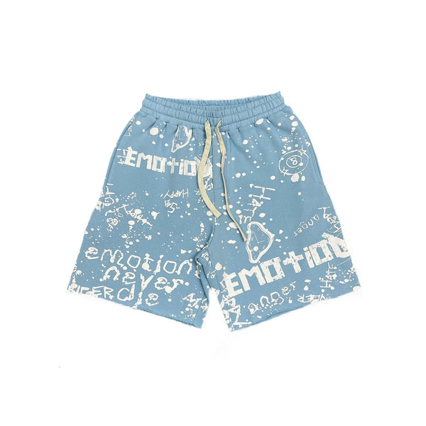 Blue 'Graffiti' shorts