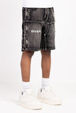 Obsidian Black Spider Denim Shorts