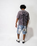Blue “AI” Denim shorts