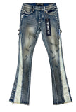 "ADAPT" VINTAGE V LT. BLUE STACKED FLARE JEAN (VLBS5445)