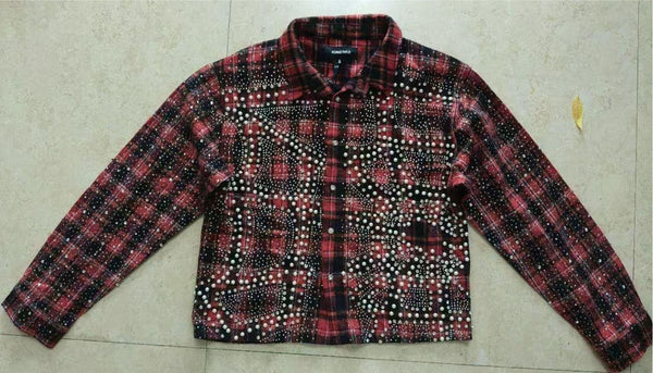 PREMIUM RHINESTONE & PEARL FLANNEL SHIRTS