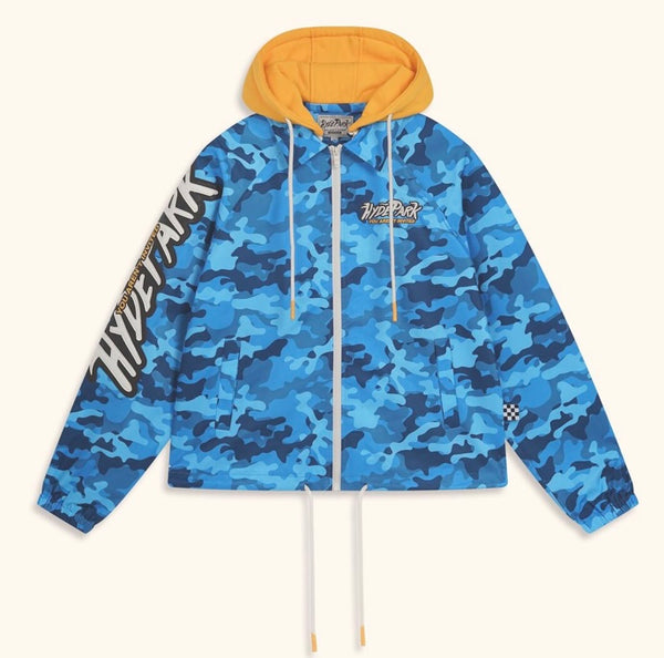 Find The Zip Coach Jacket - Blue Camo (Find-The-Zip-Coach-Jacket-Blue-Camo)