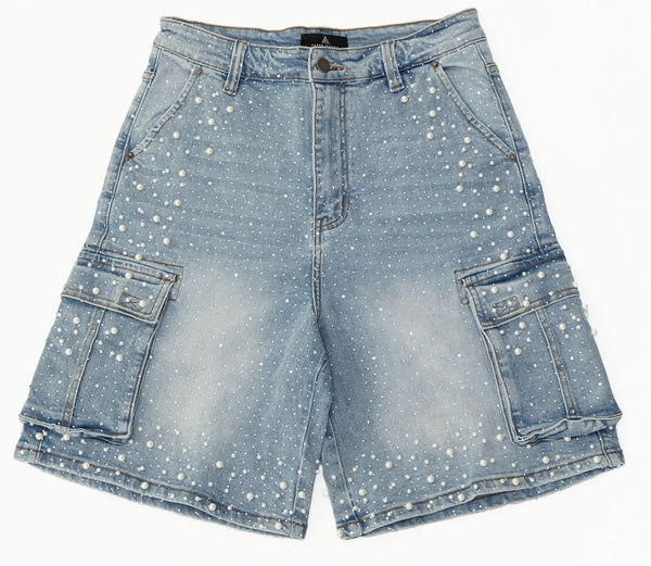 Paper Money Pearl Cargo Jorts