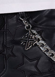 Obsidian Black Stars Leather Shorts