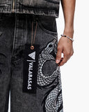 "GLACIER COIL" BAGGY DENIM SHORTS