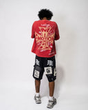 Black “AI” Denim shorts