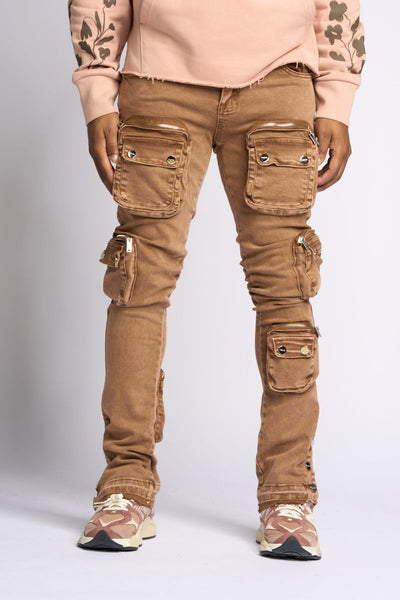 "JOURNEY TO GREATNESS" STACKED CARGO DENIM (PH-WS24-31)