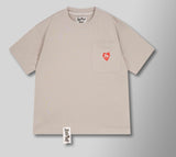 STAFF Pocket Tee - Tan with Red Heart (Staff-Pocket-Tee-Tan-With-Red-Heart)