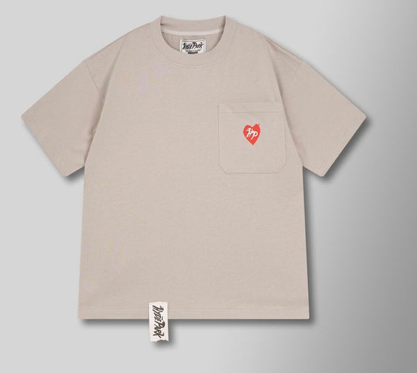 STAFF Pocket Tee - Tan with Red Heart (Staff-Pocket-Tee-Tan-With-Red-Heart)