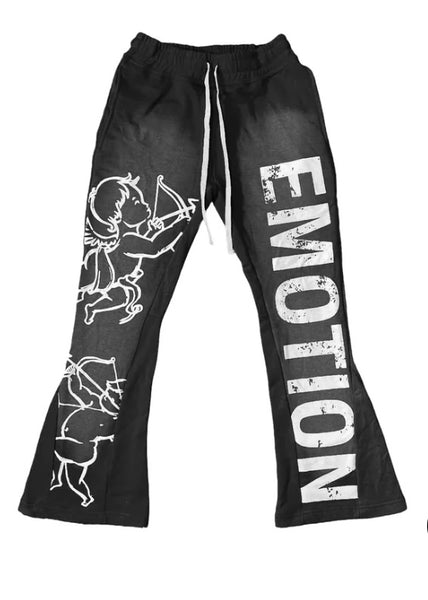 Black “Cupid” Flare Sweatpants