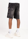 Obsidian Black Spider Denim Shorts