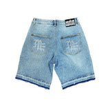 ME' Rhinestone Denim Shorts ('ME' Rhinestone Blue Denim Shorts)