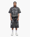 "GLACIER COIL" BAGGY DENIM SHORTS
