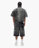 "GLACIER COIL" BAGGY DENIM SHORTS