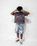 Blue “AI” Denim shorts