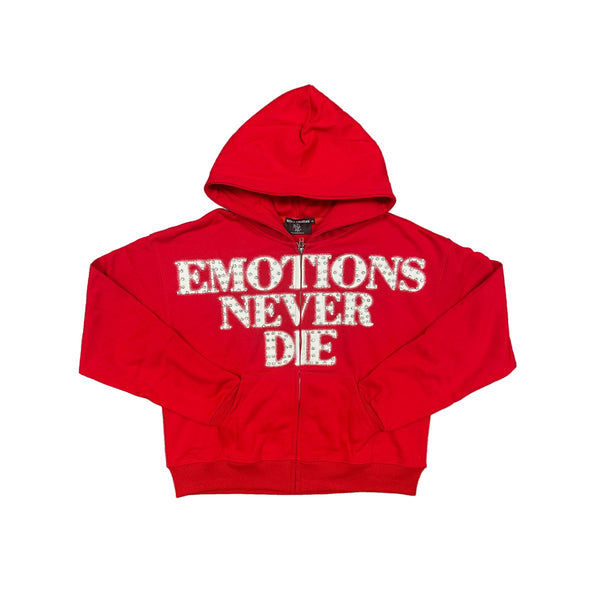 Red ‘End’ Rhinestone hoodie