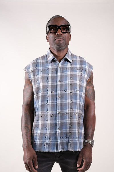 RHINESTONE FLANNEL Sleevless