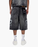 "GLACIER COIL" BAGGY DENIM SHORTS