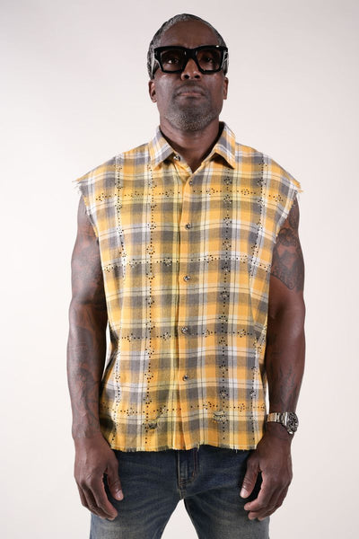 RHINESTONE FLANNEL Sleevless