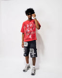 Black “AI” Denim shorts