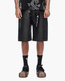 "KUROTO" WAXED DENIM SHORTS