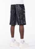 Obsidian Black Stars Leather Shorts