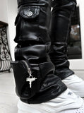 Obsidian Black Cargo Leather Pant (GUAP15)