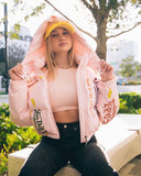 PINK ALL OVER PRINT PUFFER (MPJ5005)