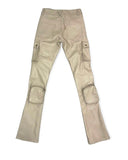 "NEVER LOOK BACK" CARGO FLARE STACK LEATHER (PH-FA22-72)