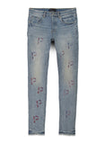 P001 Light Indigo Embroidery Punch P Plaid