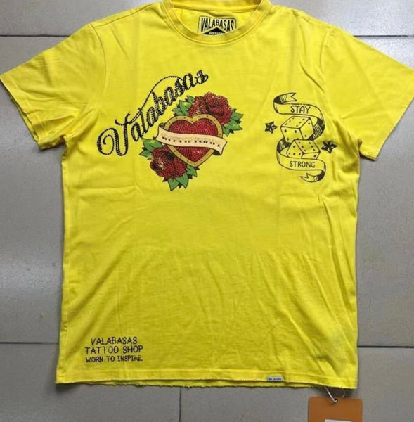 VALABASAS TEE HEARTED TAT VINTAGE YELLOW