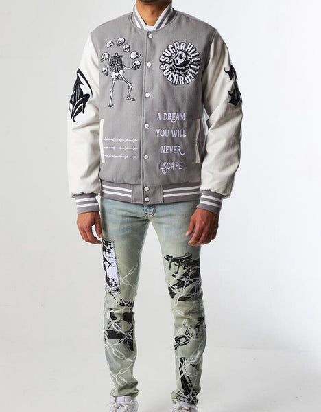 GREAT ESCAPE LETTERMAN JACKET (GREY) (SH-SPR22-03)