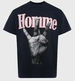 Twisted Fingers Tee Charcoal & Pink (HFSS2022127-1)