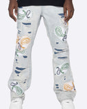 PUNK PAISLEY PATCHWORK FLARE DENIM (EP10724)