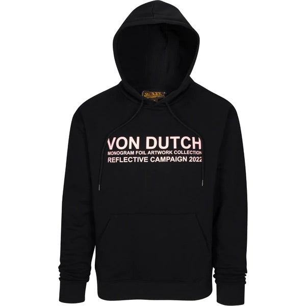 REFLECTIVE CAMPAIGN HOODIE - ROSE GOLD ON BLACK