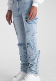 "NEVER LOOK BACK" CARGO FLARE STACK DENIM (PH-SS22-55)