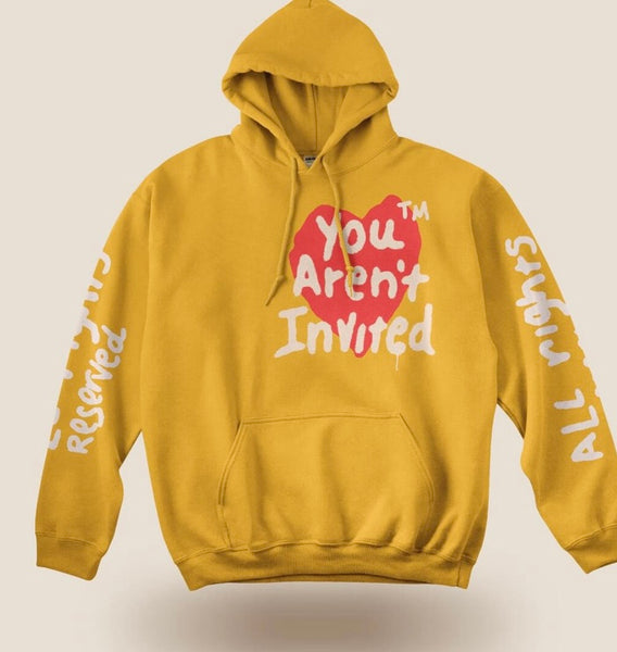 You Aren't Invited Drip Hoodie - Mustard (You-Aren-T-Invited-Drip-Hoodie-Mustard)
